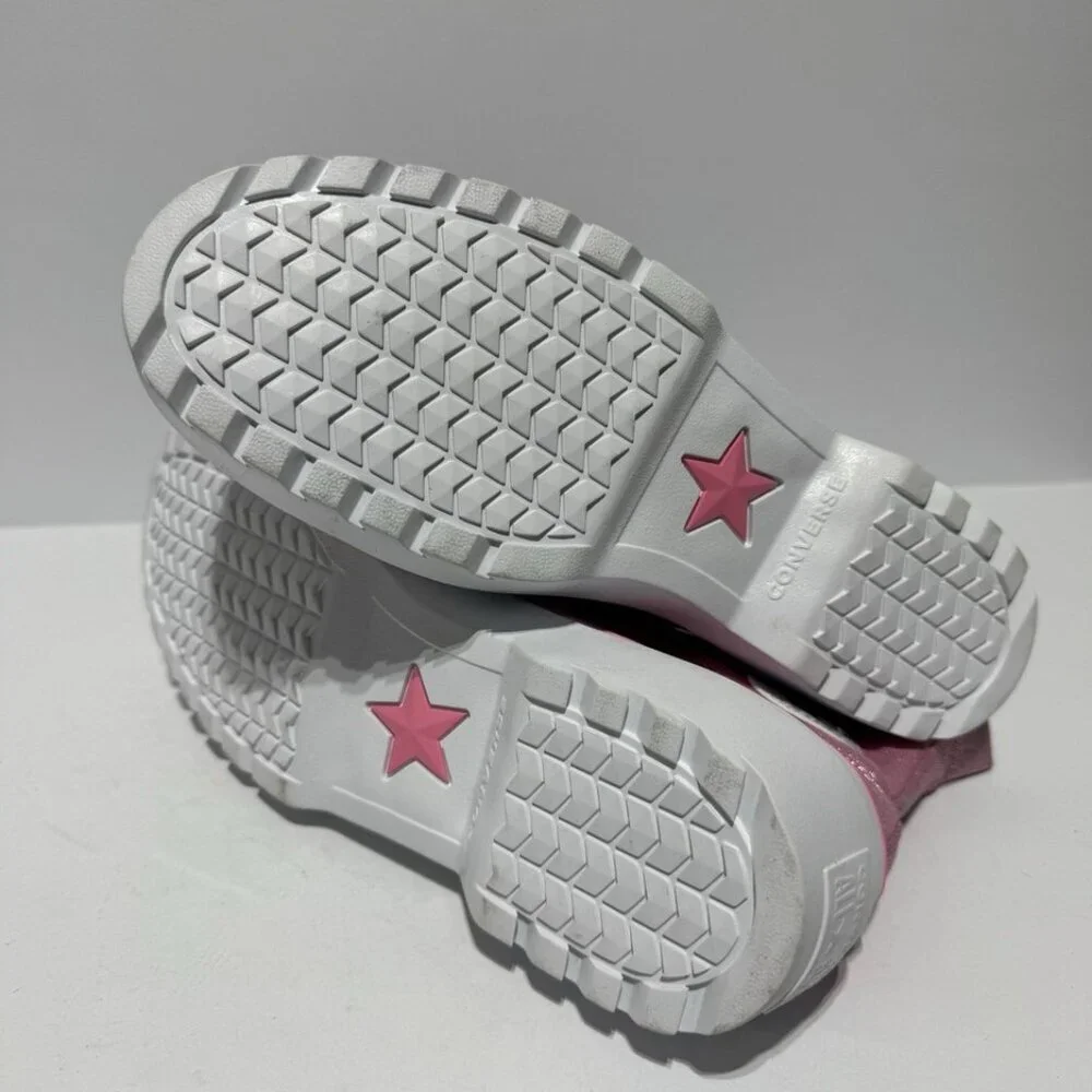 Converse Girls Lugged Lift Platform Sneakers Pink Size 6 M